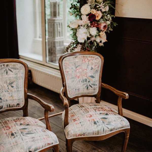 Vintage stoelen bloemenprint - set van 2